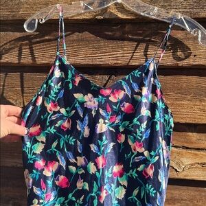 Sedú polyester rare  vintage floral slip with flounce